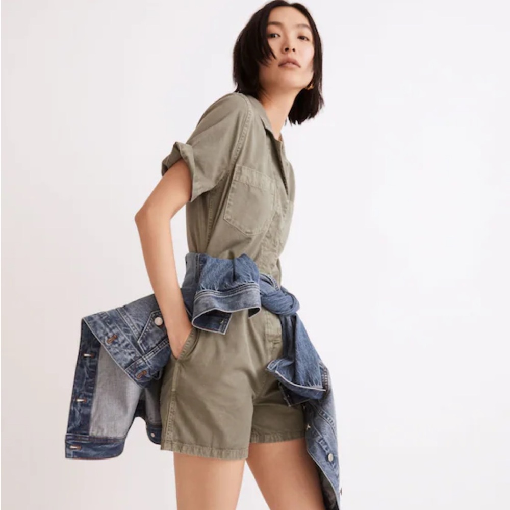 Madewell Garment Dyed Relaxed Coverall Romper